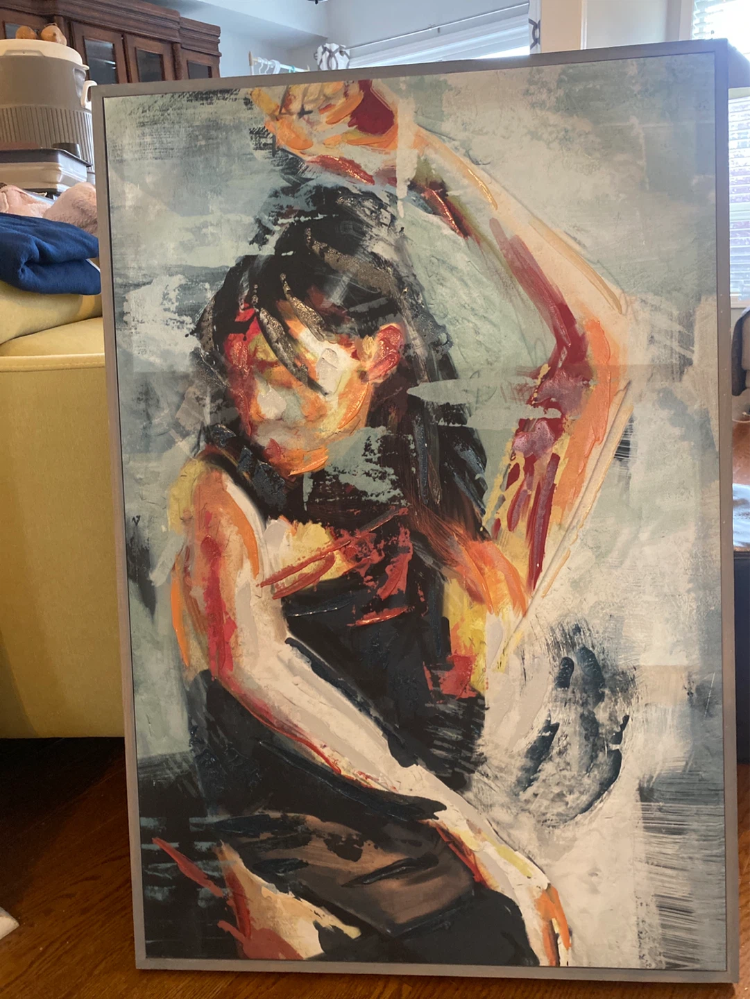 Framed Abstract Art Print of Woman Dancing