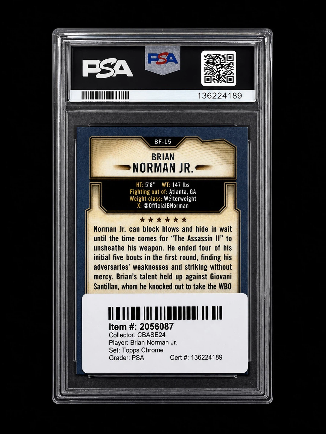 2024 Topps Chrome Brian Norman Jr. #BF-15 GEM MT 10 Trading Card - photo 2