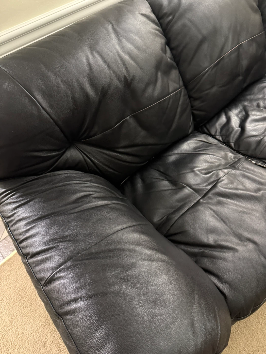 3-Seater Leather Sofa with Free Slipcover - photo 2