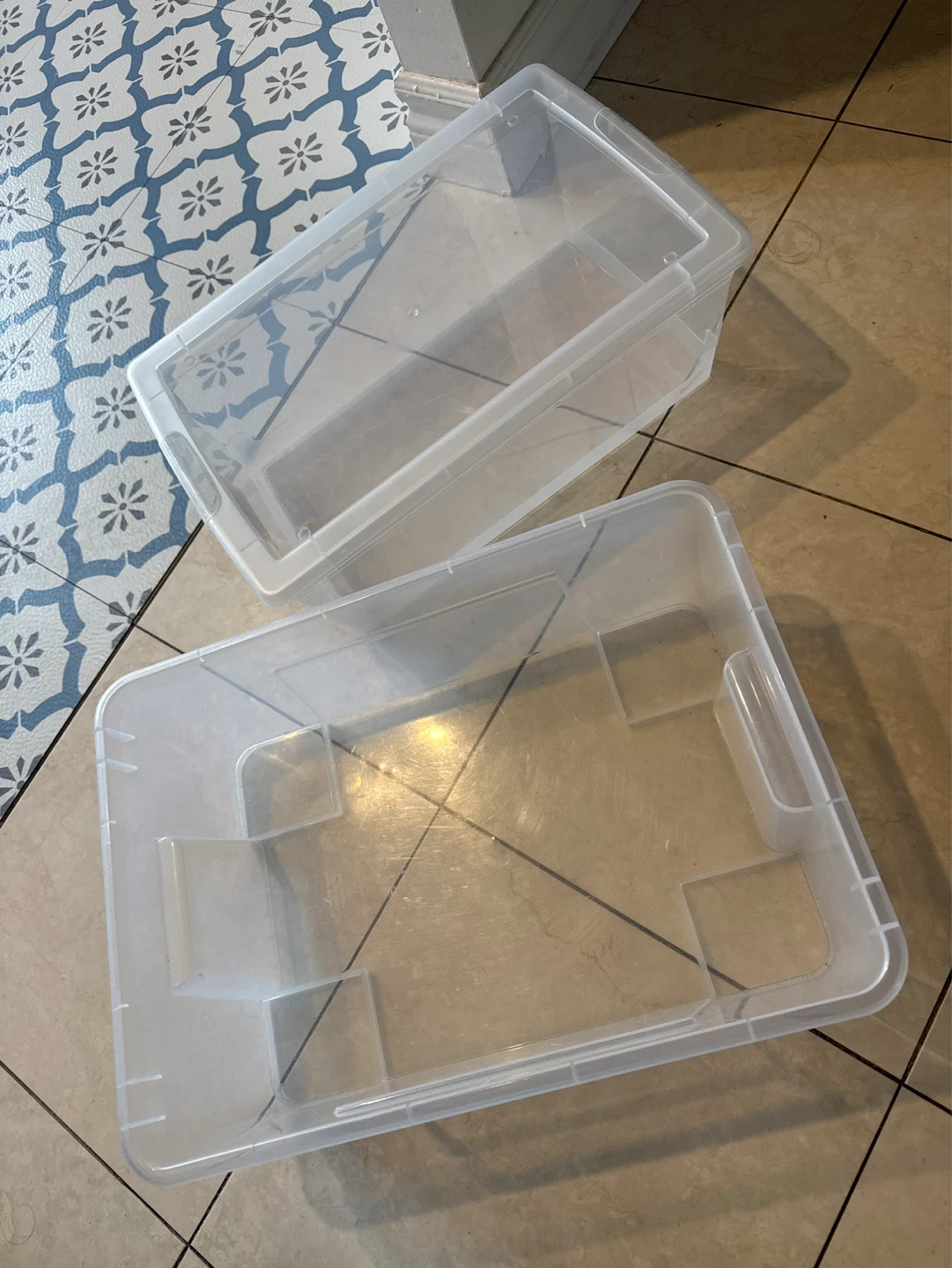 Clear Plastic Storage Bin with Lid
