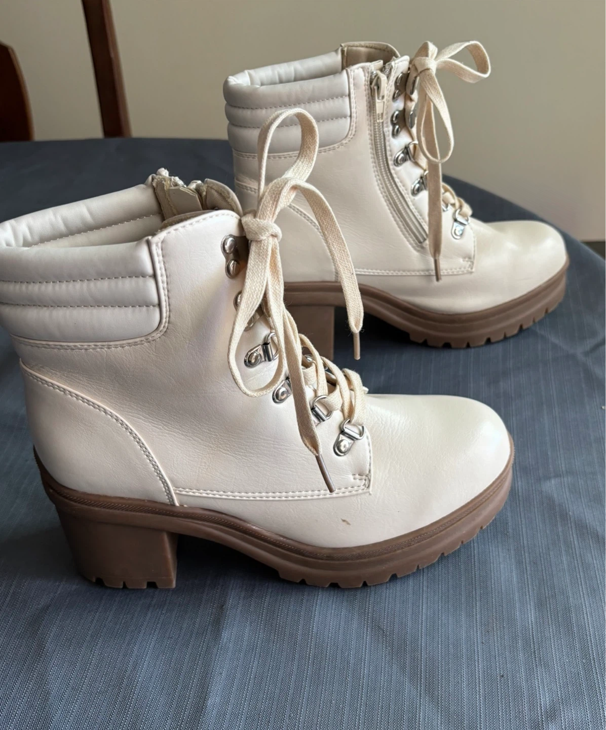 Lace-Up Chunky Heel Boots