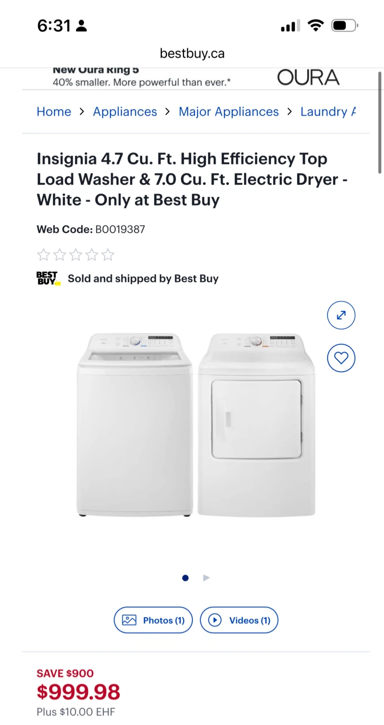 Insignia Washer & Dryer Set - photo 3