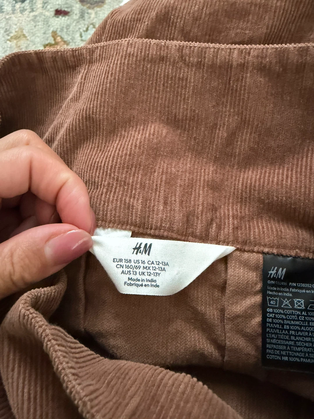 H&M Brown Corduroy Skirt - size small - photo 2
