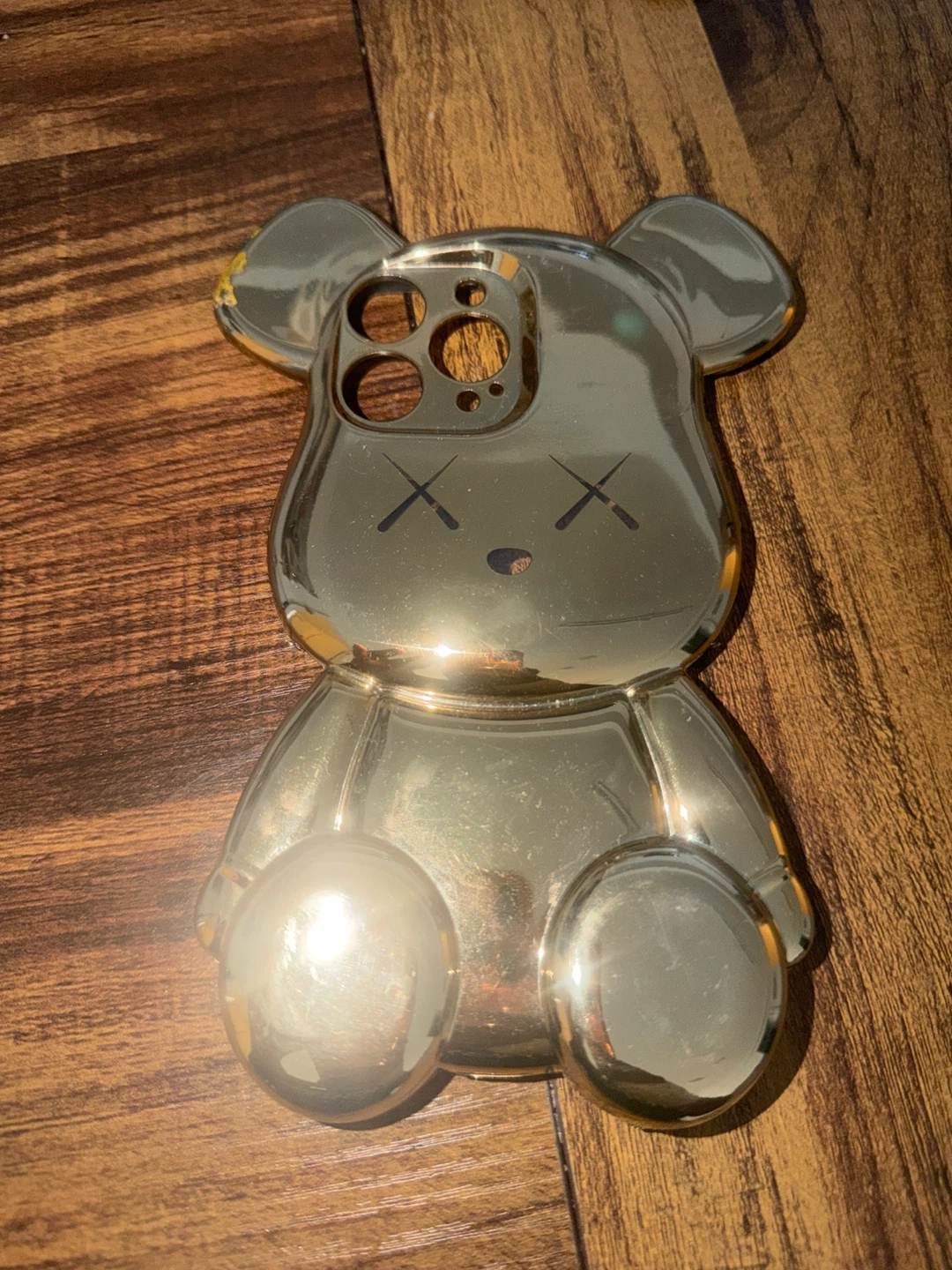 Gold Bear Phone Case with KAWS-style Eyes