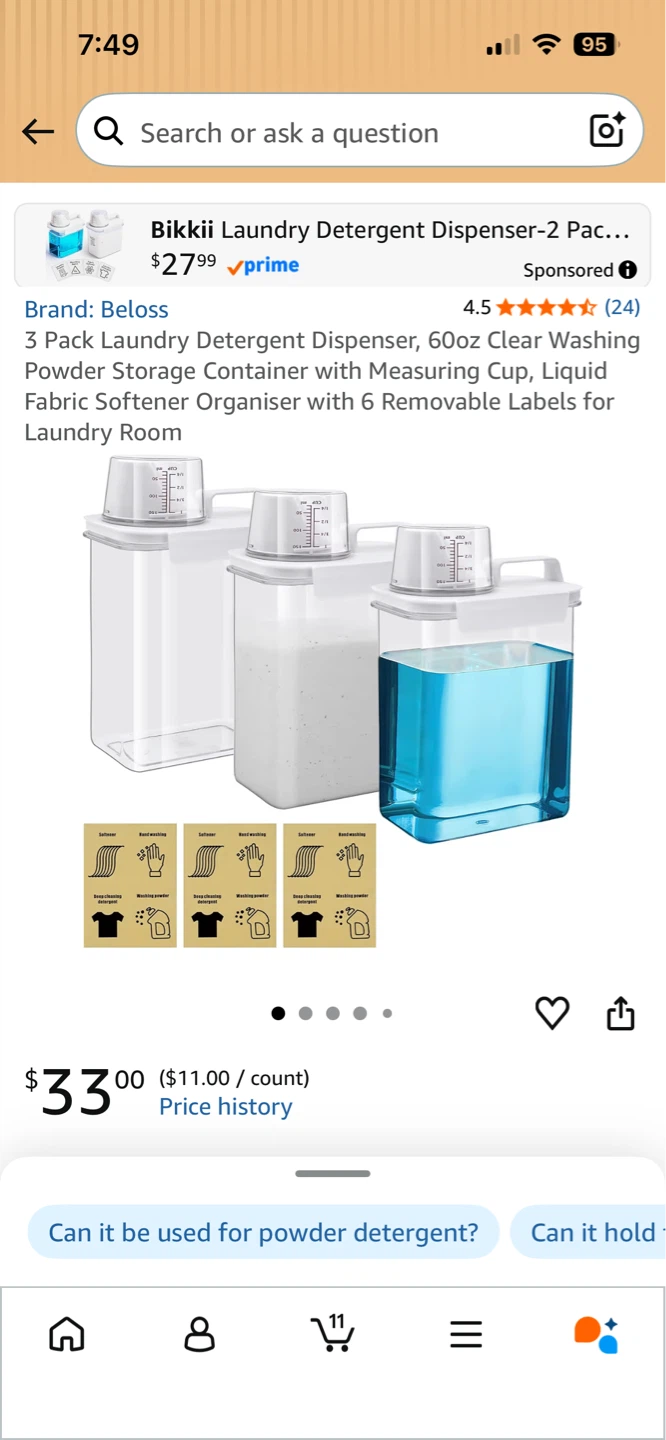 NEW in box - 3 Pack Laundry Detergent Dispensers