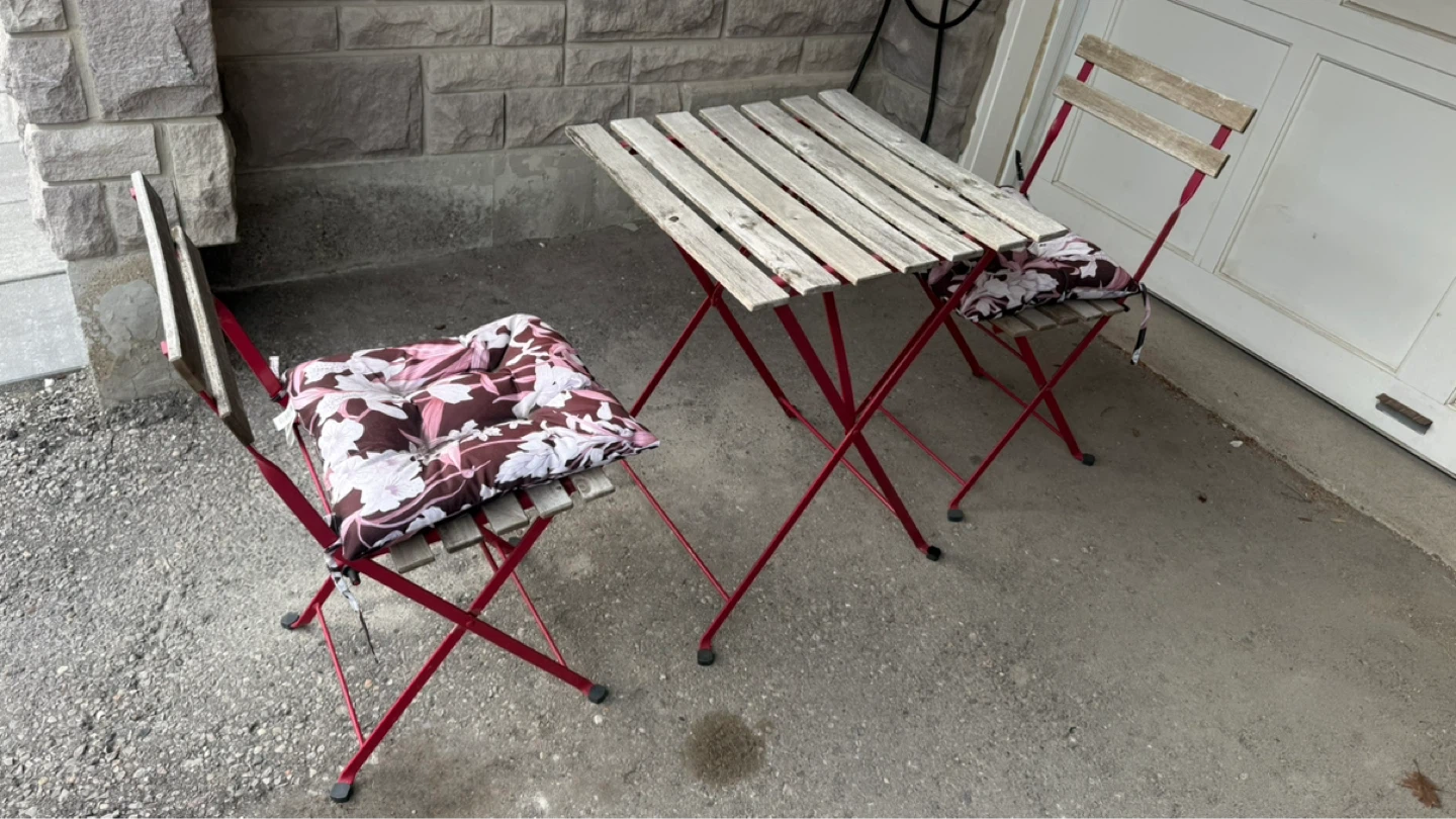 Wooden Bistro Set with Cushions - photo 2