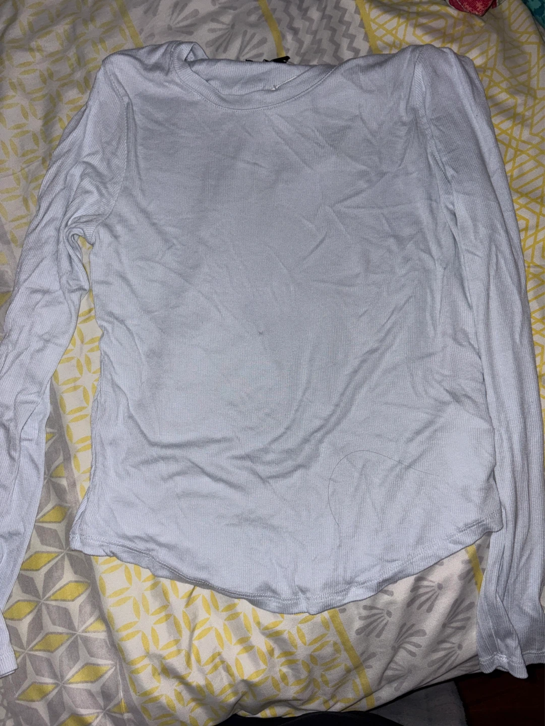Light Blue Ribbed Long Sleeve Top - XL/TG
