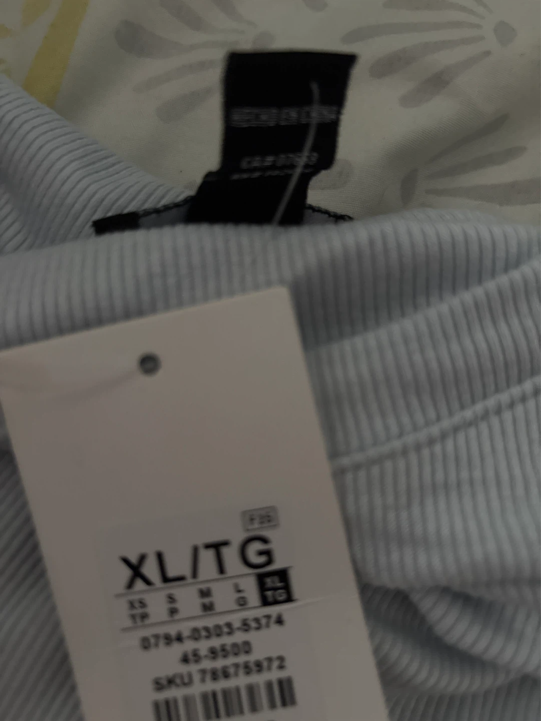 Light Blue Ribbed Long Sleeve Top - XL/TG - photo 2