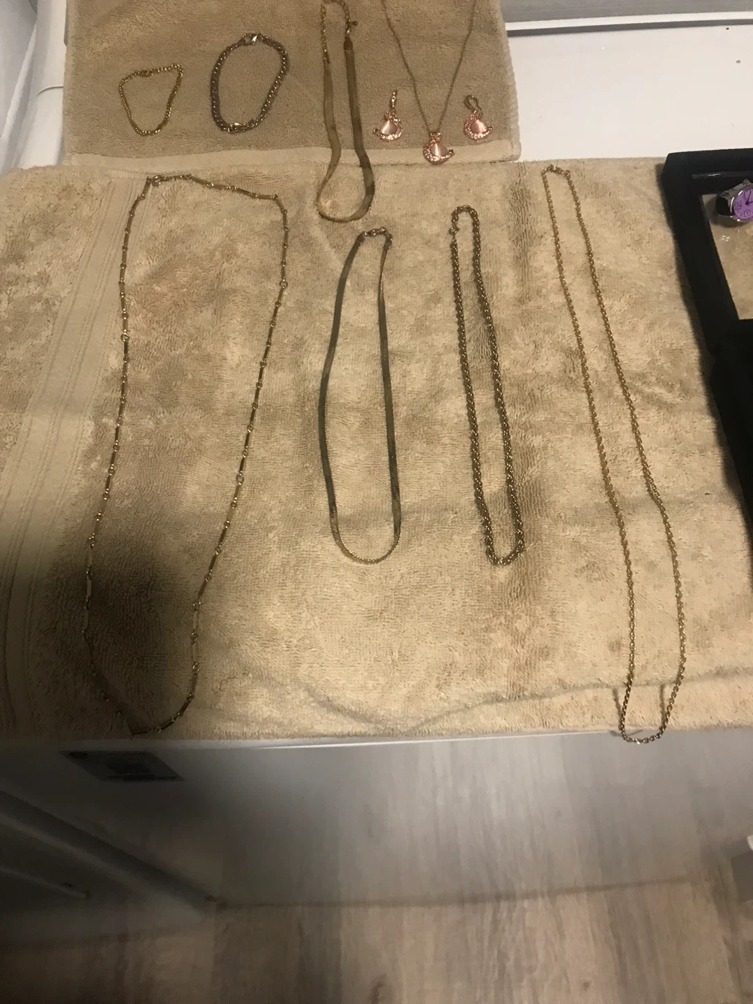 Assorted Gold-Tone Necklaces, Bracelets, and Rings
