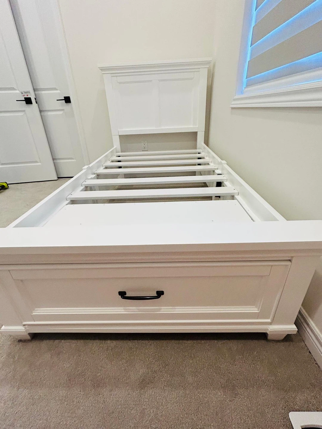Twin Bed Frame with Storage Drawer + Bamboo Mattress - photo 5