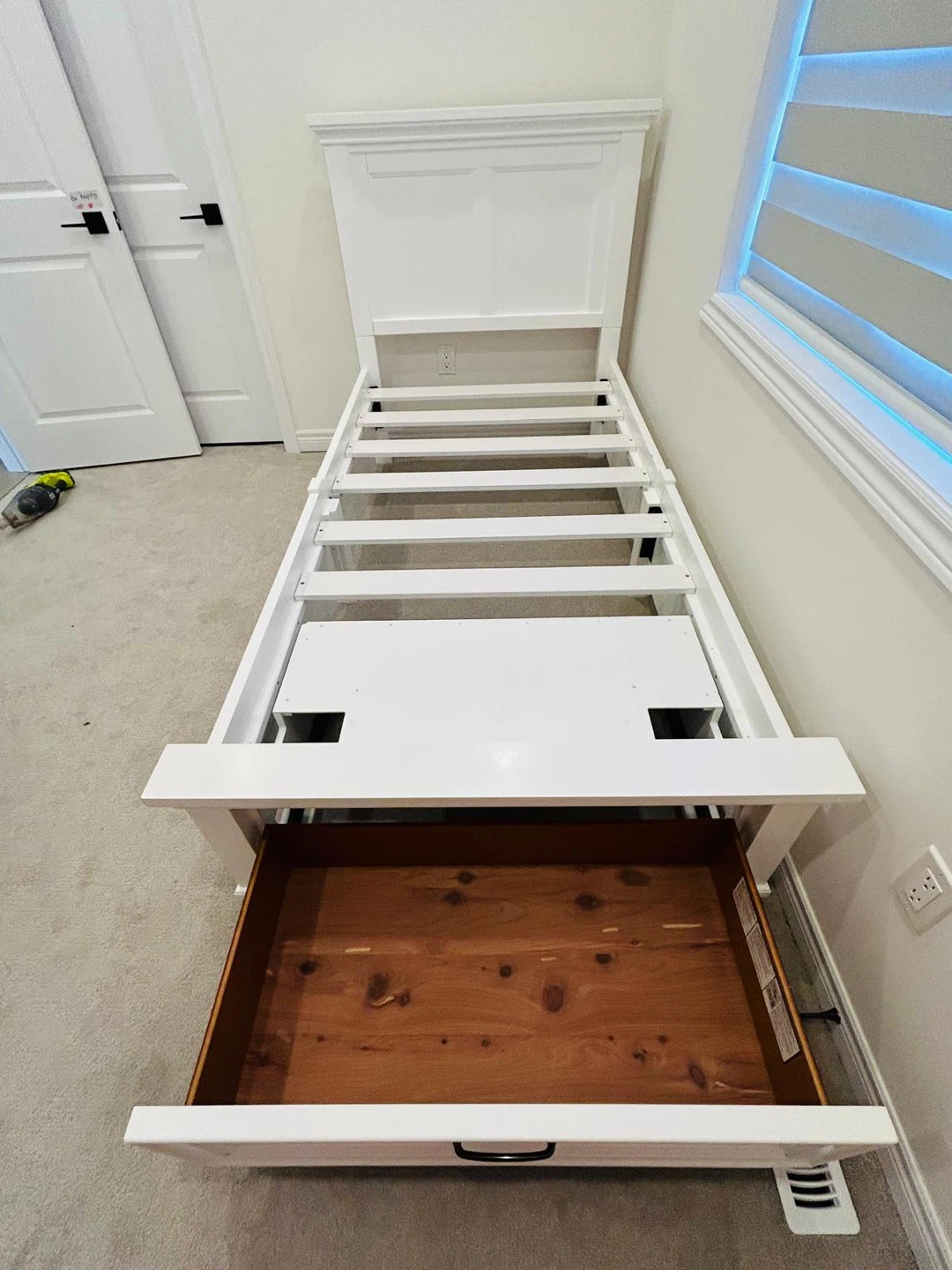 Twin Bed Frame with Storage Drawer + Bamboo Mattress - photo 4