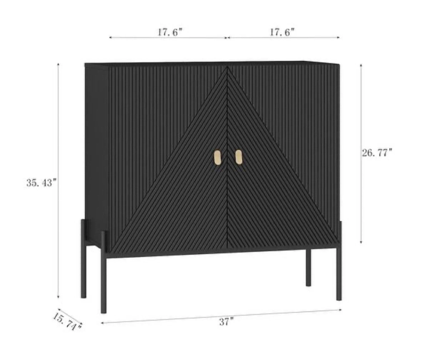 Black Cabinet with Gold Handles