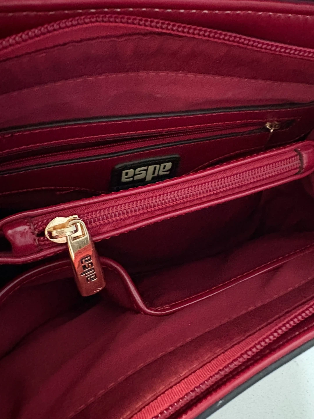 Cherry Red Espe Handbag with Gold Buckle - photo 4