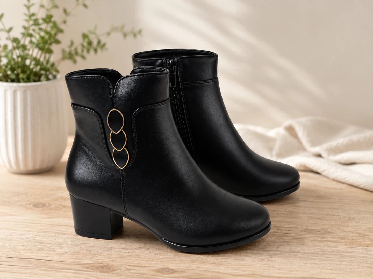 ✨ Women’s Black Ankle Boots – Size 39 | Like New ✨