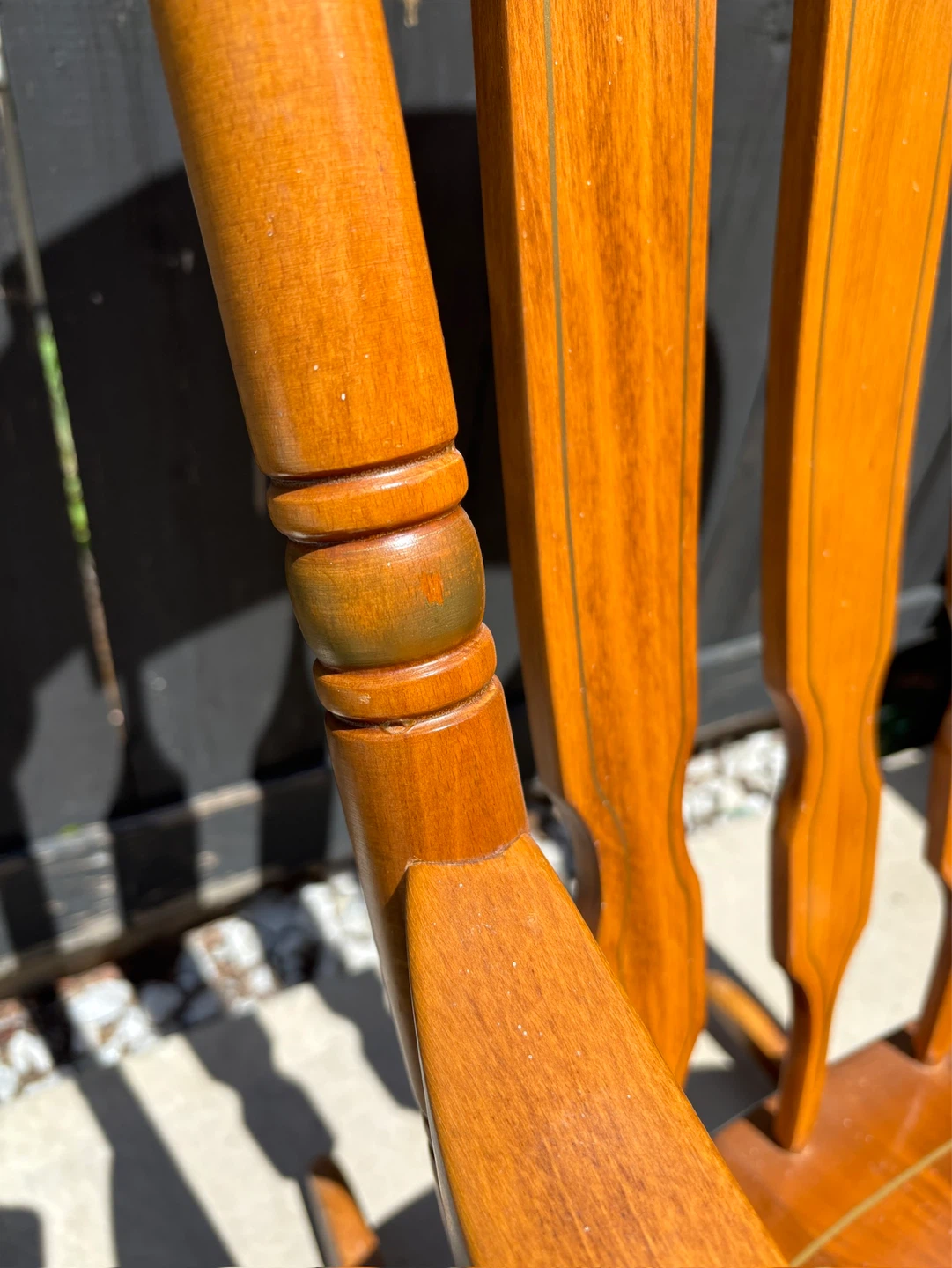 Beautiful Decorated Vintage Wood Rocking Chair - photo 4