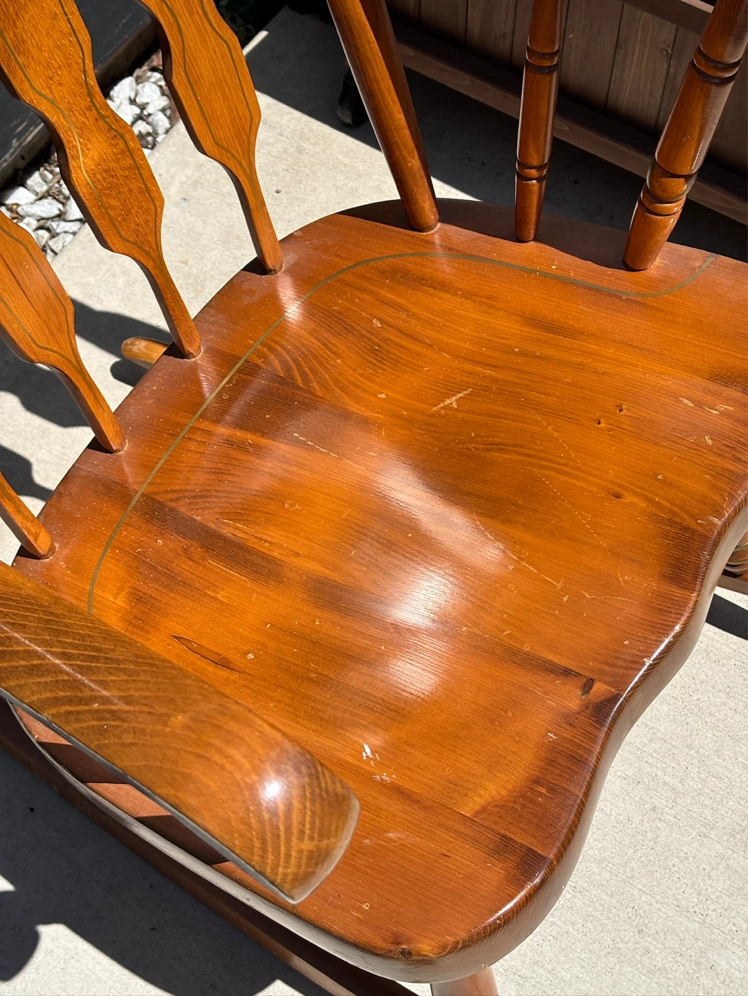 Beautiful Decorated Vintage Wood Rocking Chair - photo 3