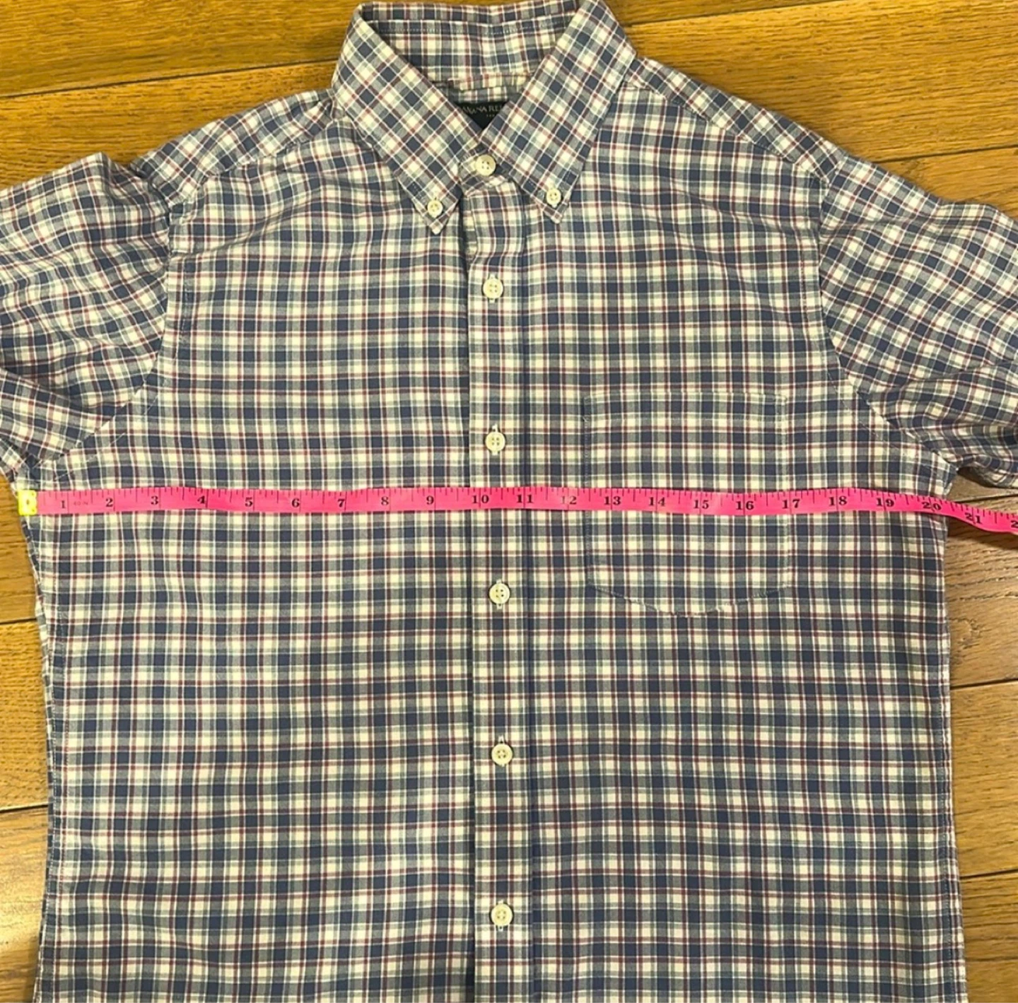 Banana Republic White Blue Red Checkered Shirt Size S - photo 4
