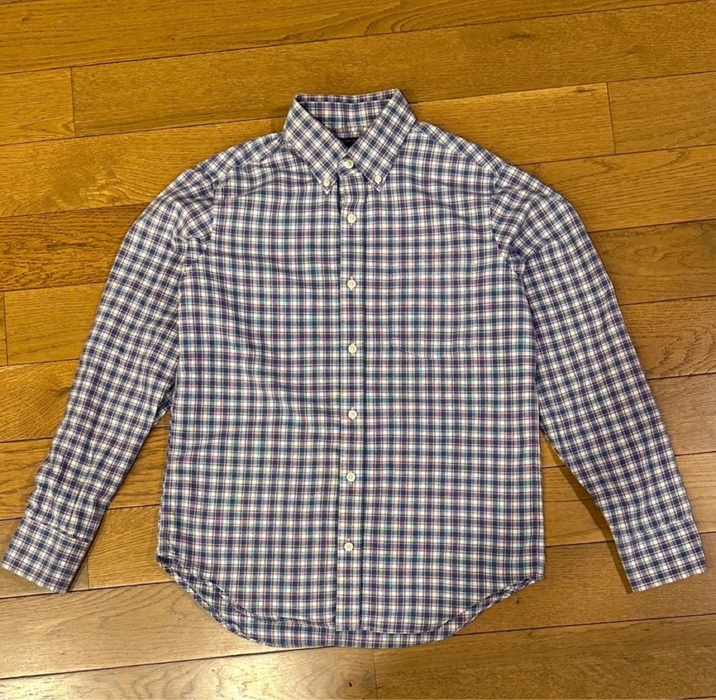 Banana Republic White Blue Red Checkered Shirt Size S