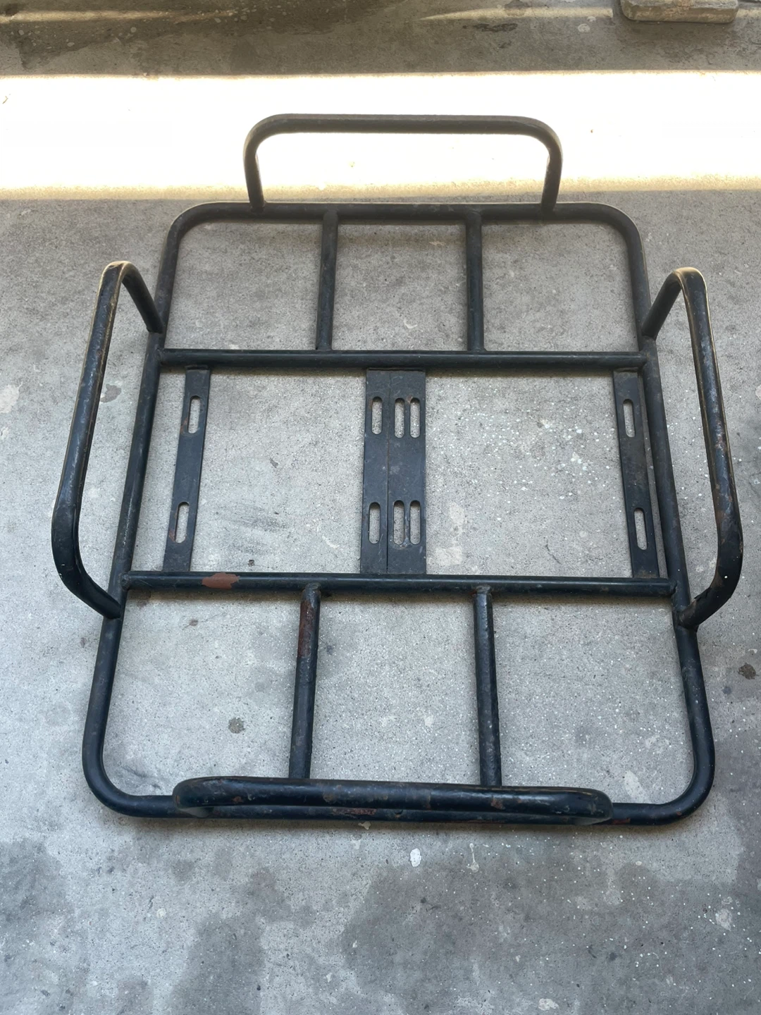 Black Metal Motorcycle Cargo Rack