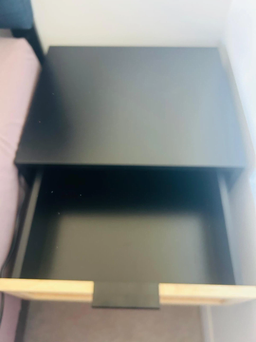 Modern Rattan Nightstand – 2 Drawer Bedside Table – Like New - photo 2