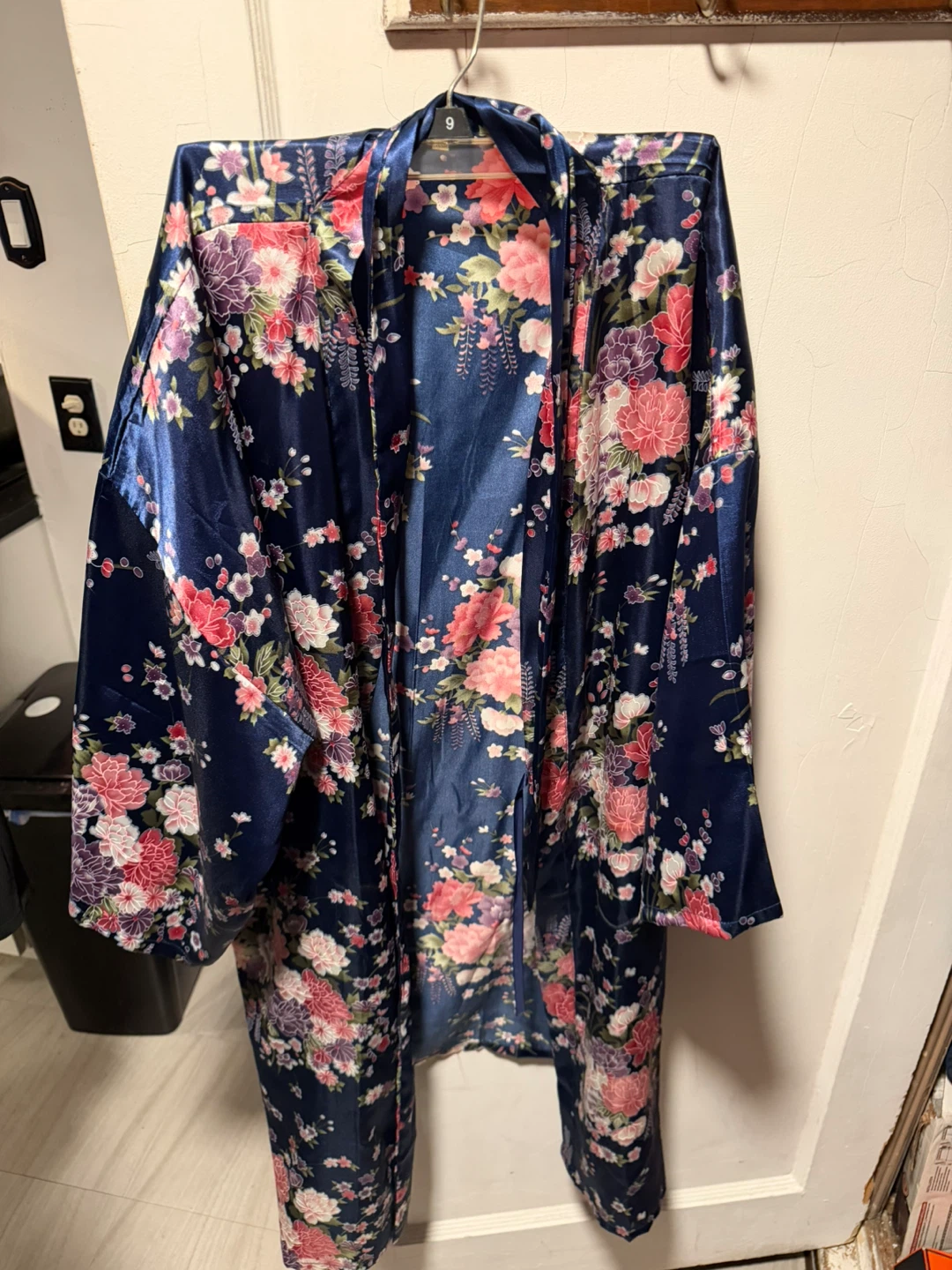 Blue Floral Kimono Robe