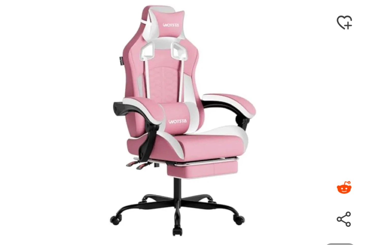 WOISTA Pink Gaming Chair with Footrest