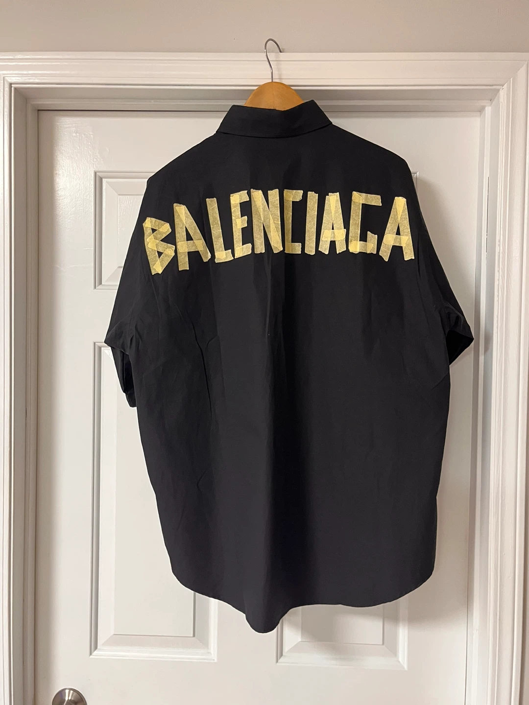 Balenciaga Masking Tape Short Sleeve Button Up