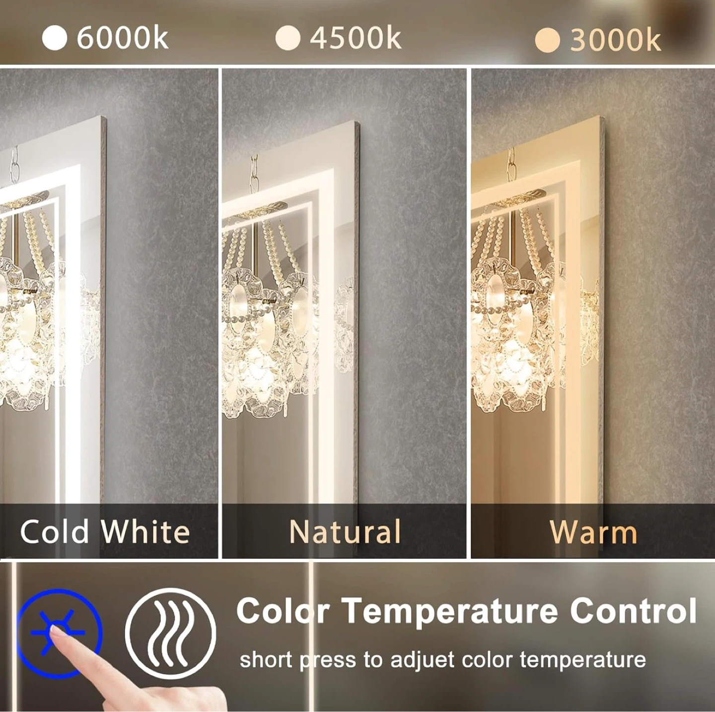 SaniteModar LED Bathroom Mirror 36 x 28 inch - photo 3