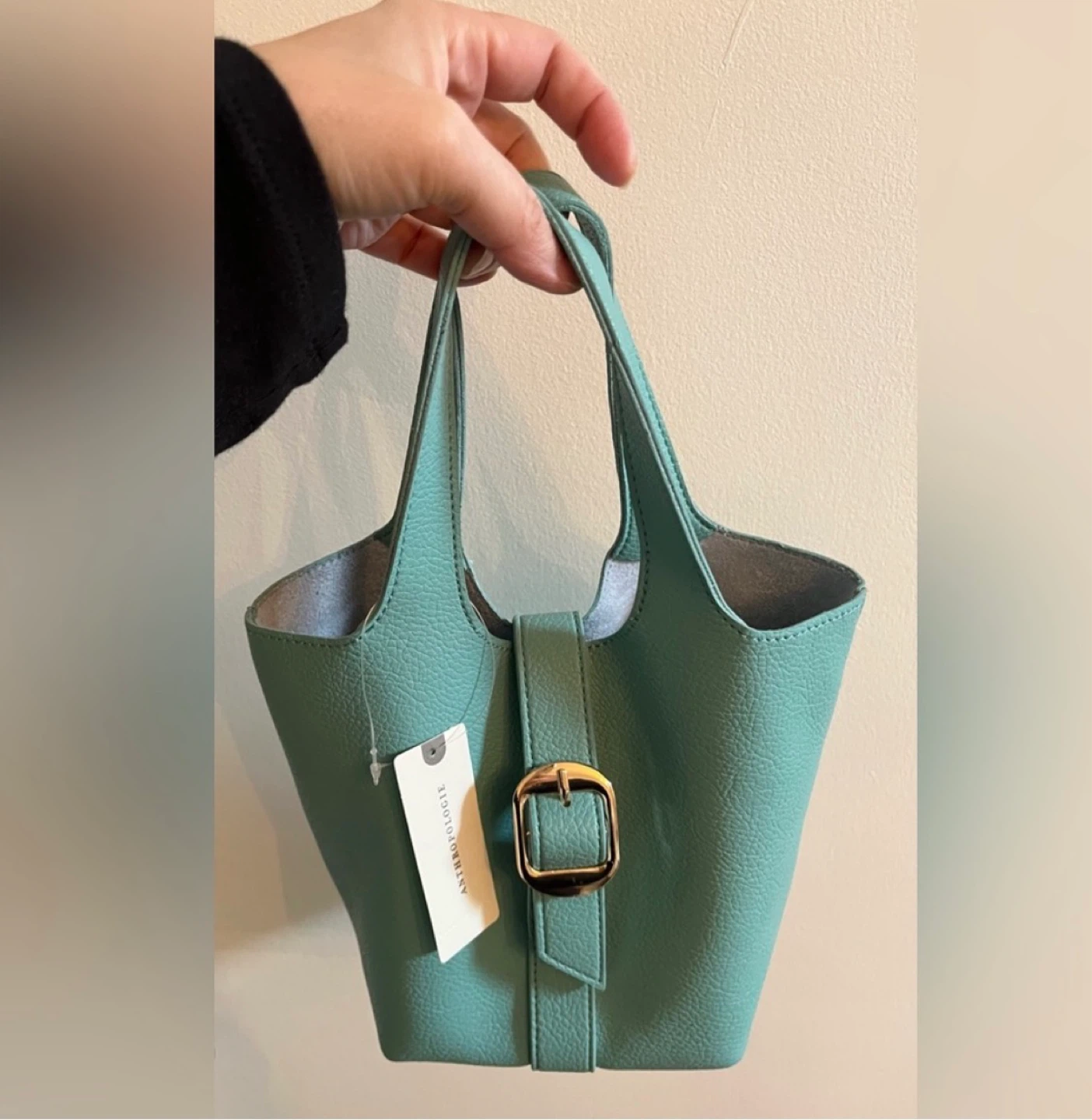 Anthropologie Teal Bucket Bag ⚽ - photo 4