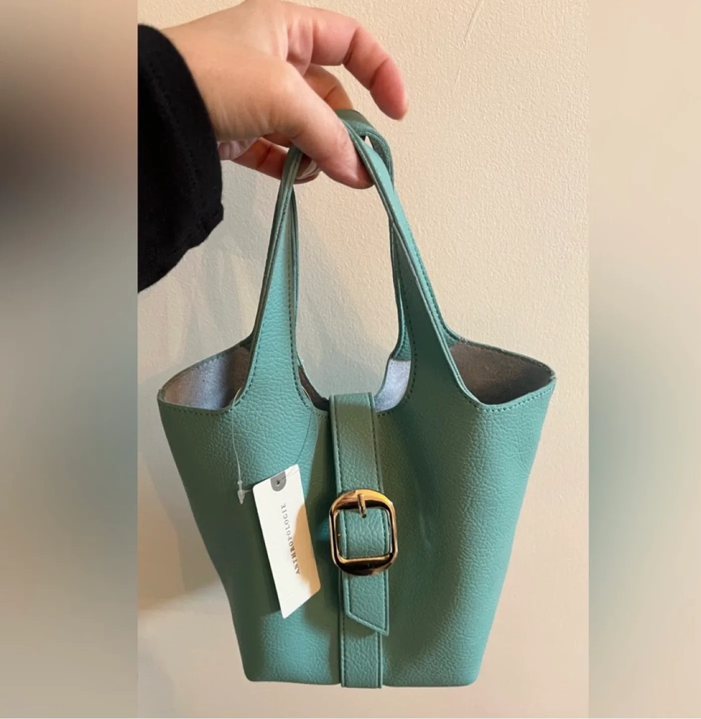 Anthropologie Teal Bucket Bag ⚽ - photo 4