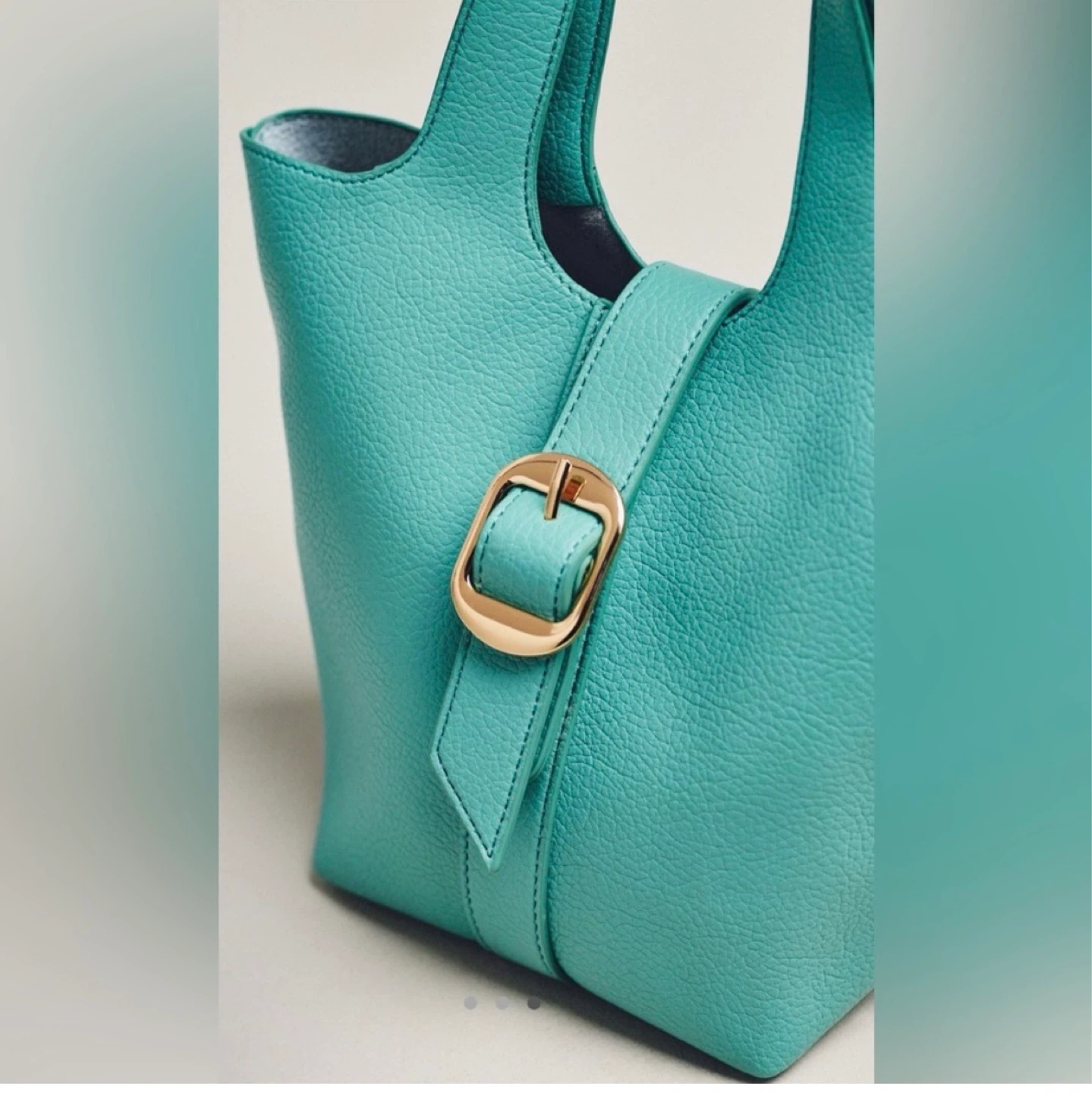 Anthropologie Teal Bucket Bag ⚽ - photo 3