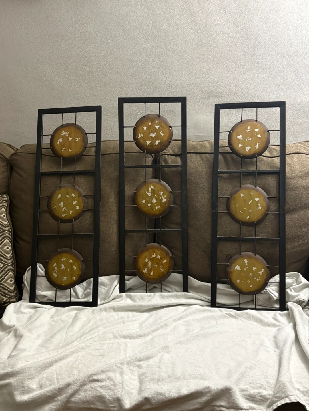 Set of 3 Metal Wall Art Panels