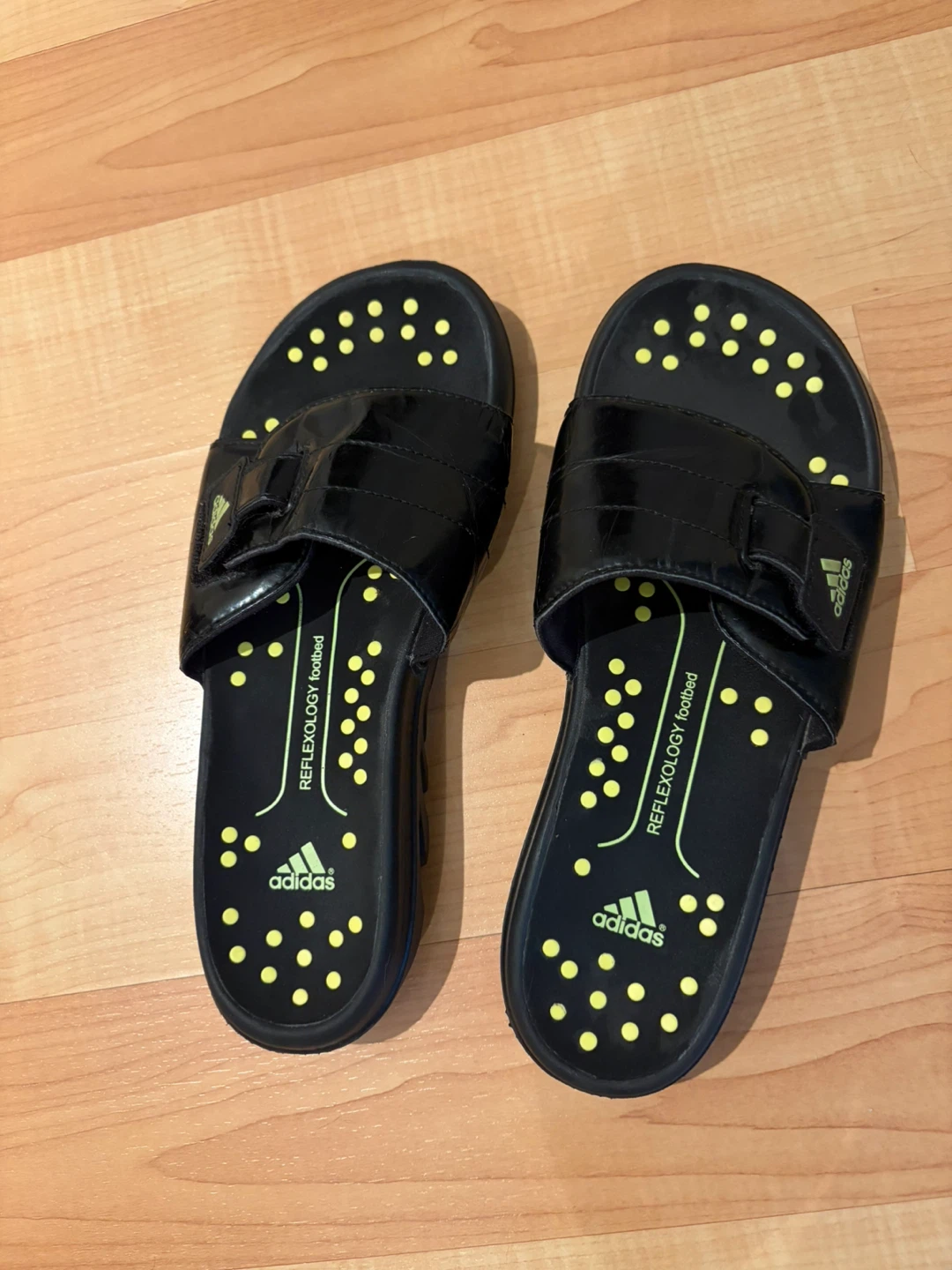 Vintage Adidas Reflexology Footbed Slides Black - photo 2