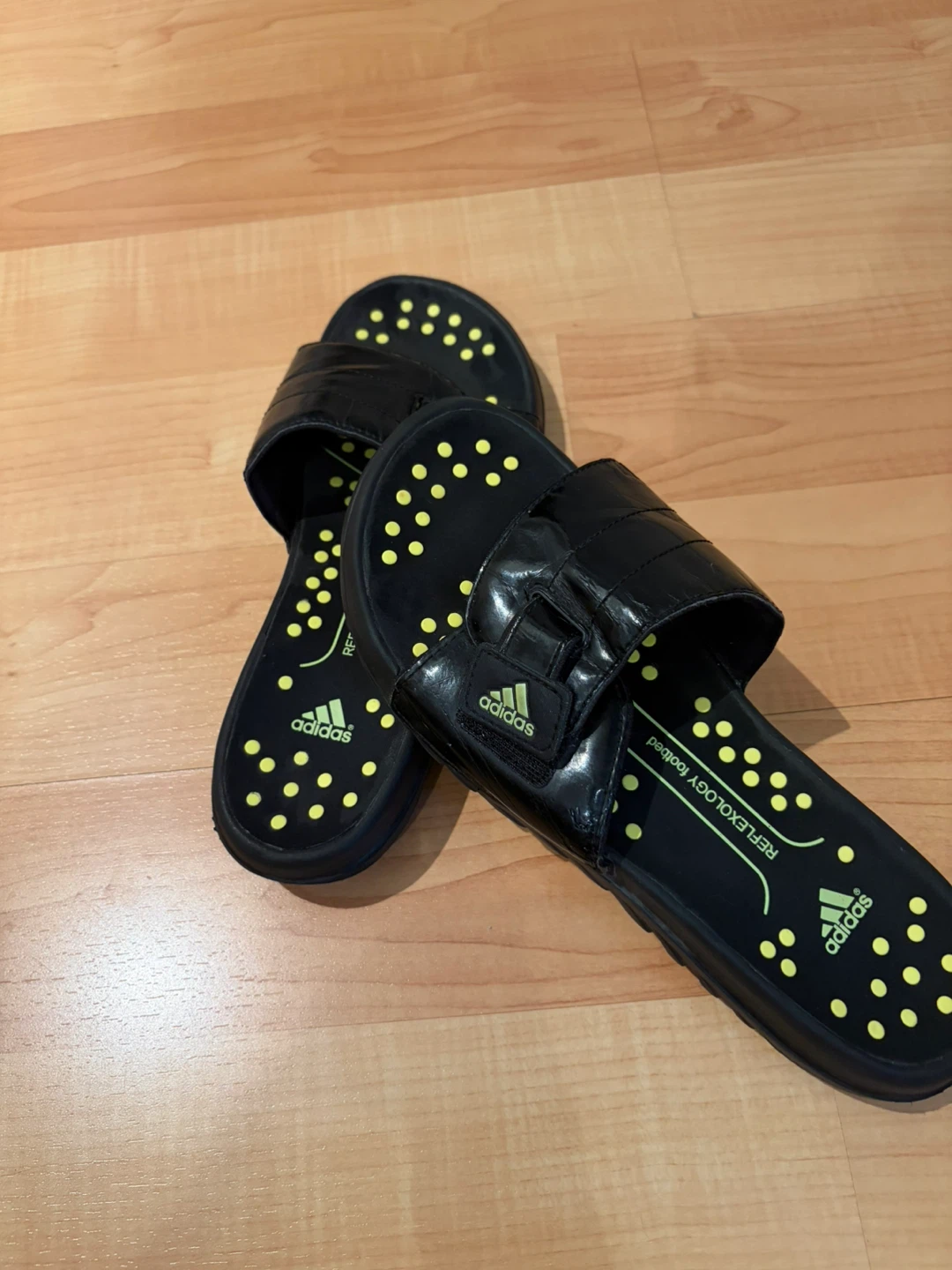 Vintage Adidas Reflexology Footbed Slides Black - photo 4