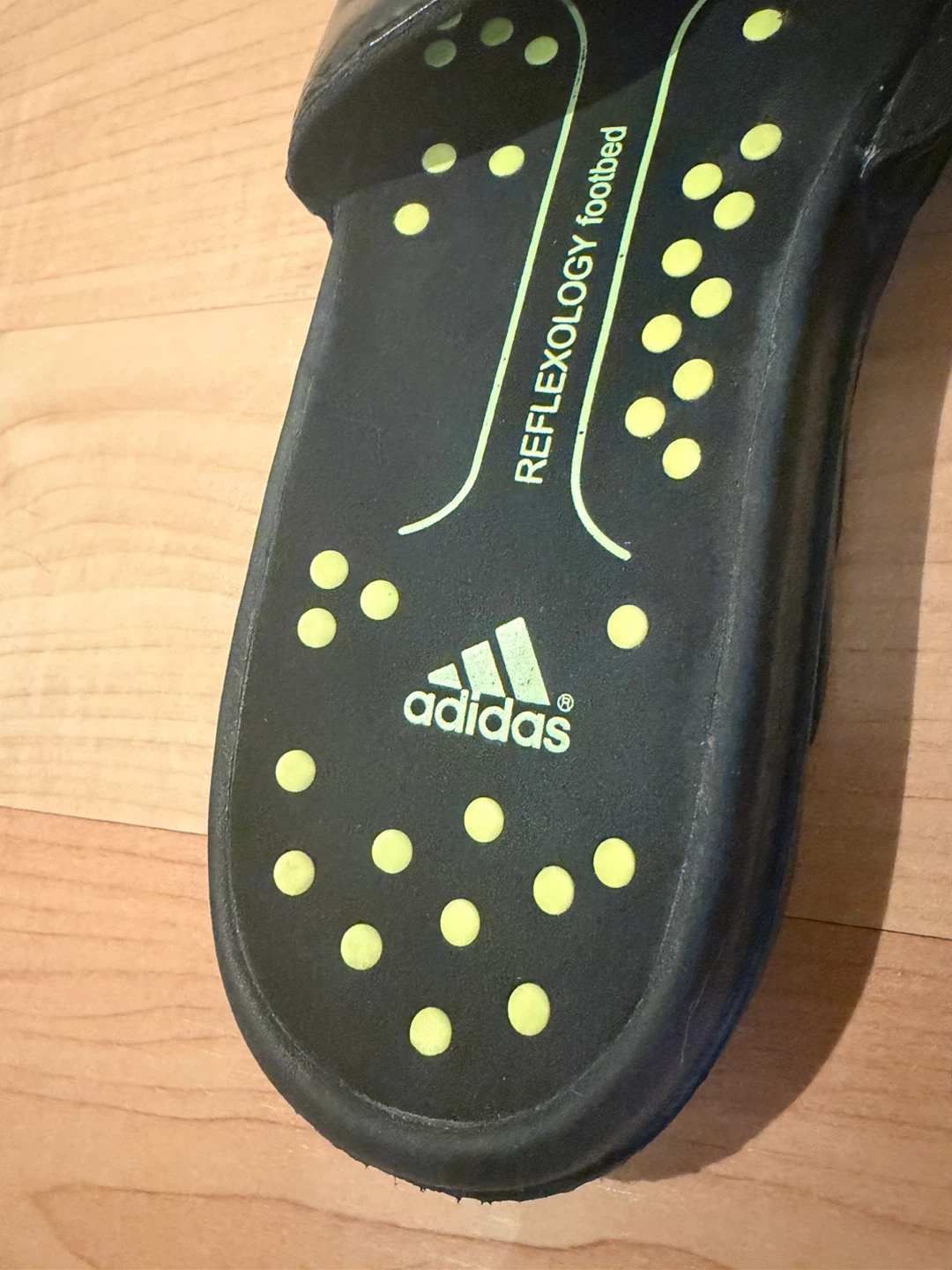 Vintage Adidas Reflexology Footbed Slides Black - photo 3