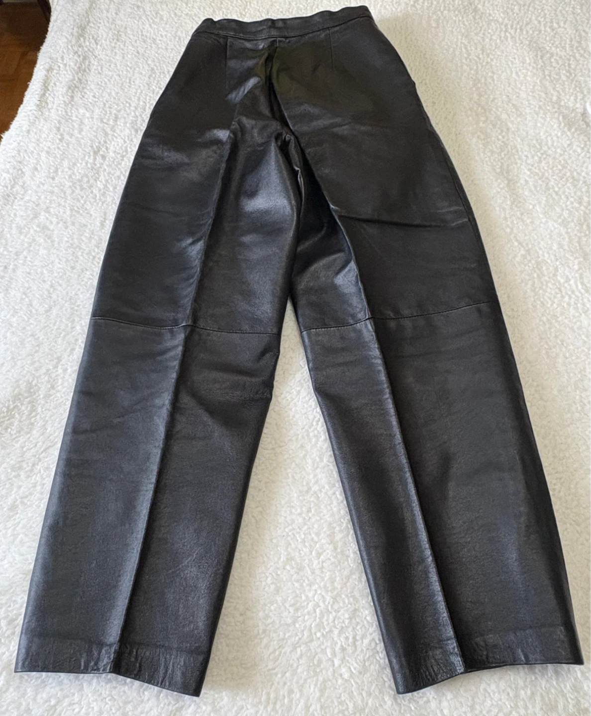 Vintage Black Pleated Leather Trousers. ⚽️ - photo 3