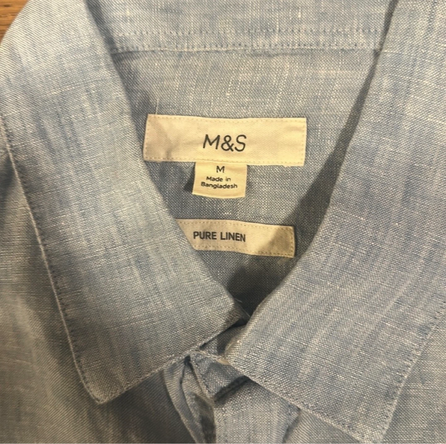 M&S Light Blue Pure Linen Men's Shirt - photo 4