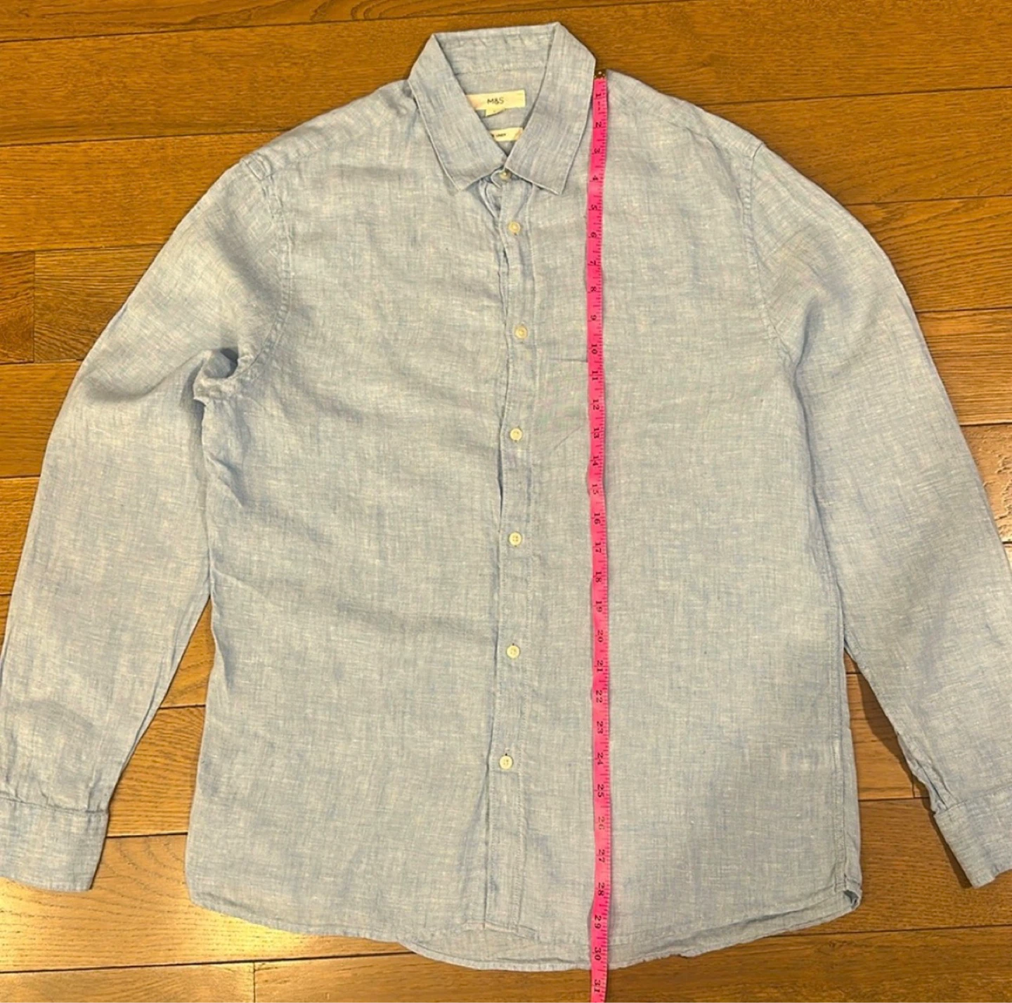 M&S Light Blue Pure Linen Men's Shirt - photo 2