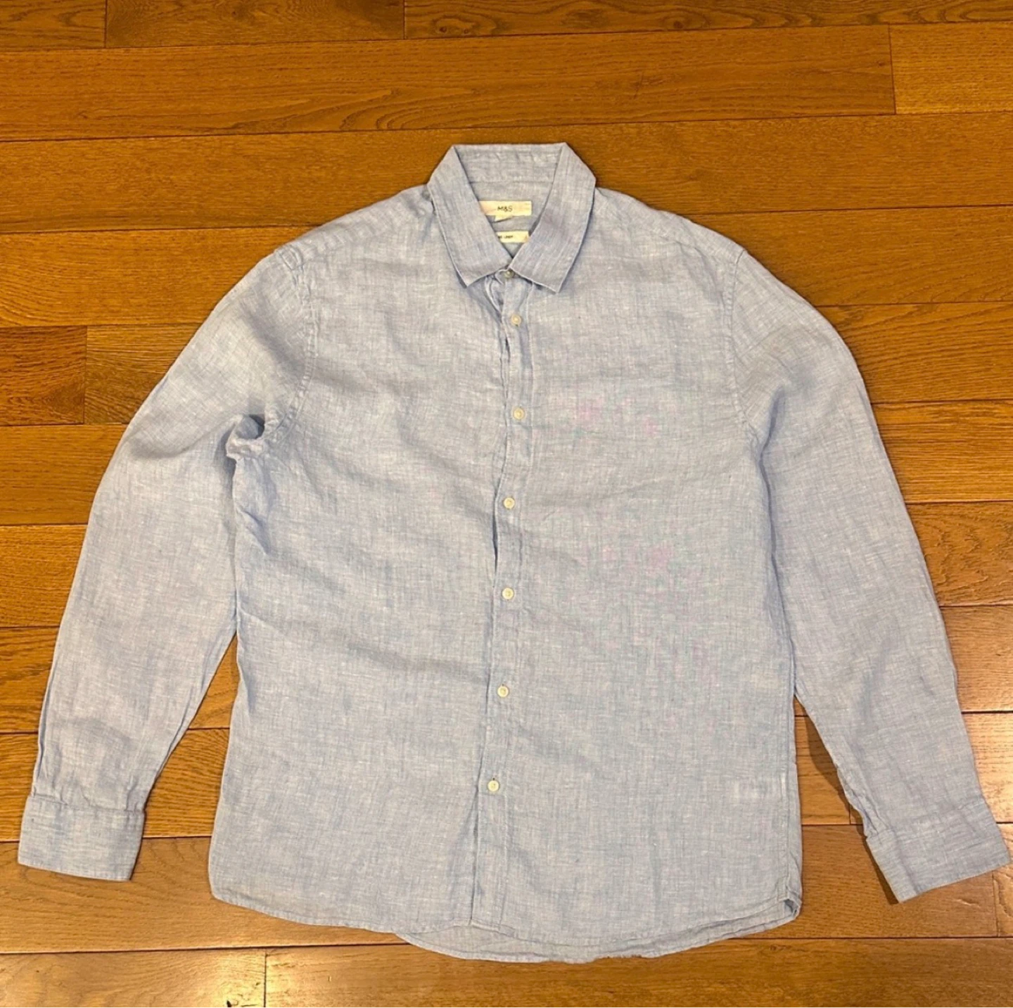 M&S Light Blue Pure Linen Men's Shirt