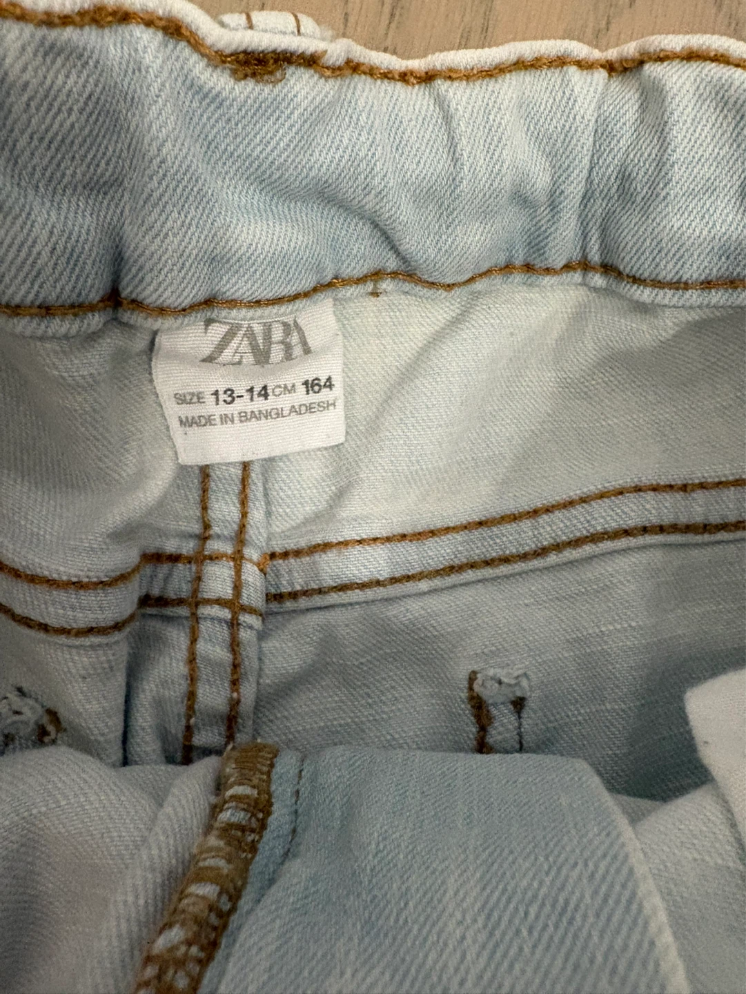 ZARA Boys Light Wash Denim Shorts - size 13-14 - photo 2