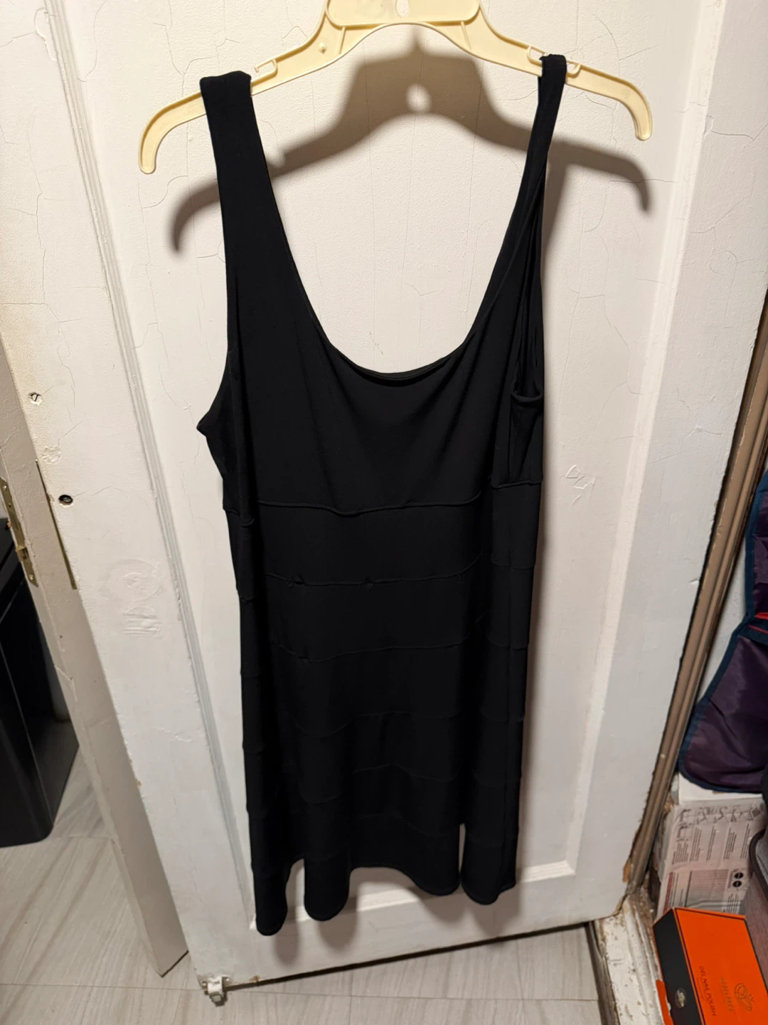 Dressbarn Black Tiered Tank Dress Size 16