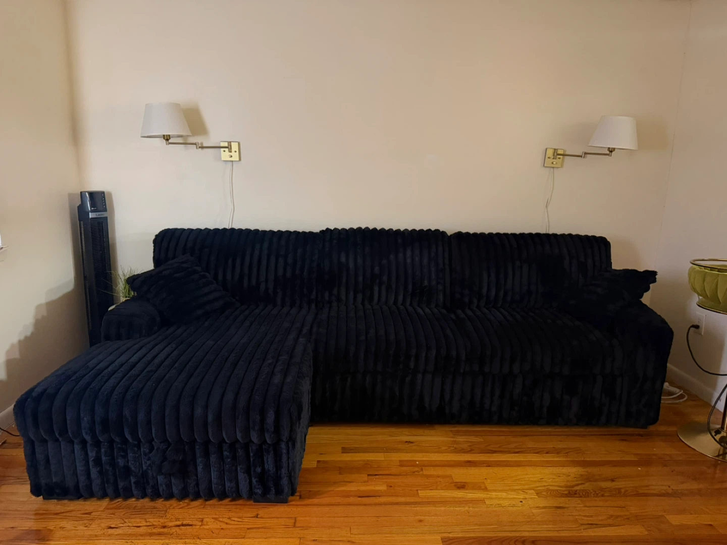 Black Sectional Sofa with Ottoman