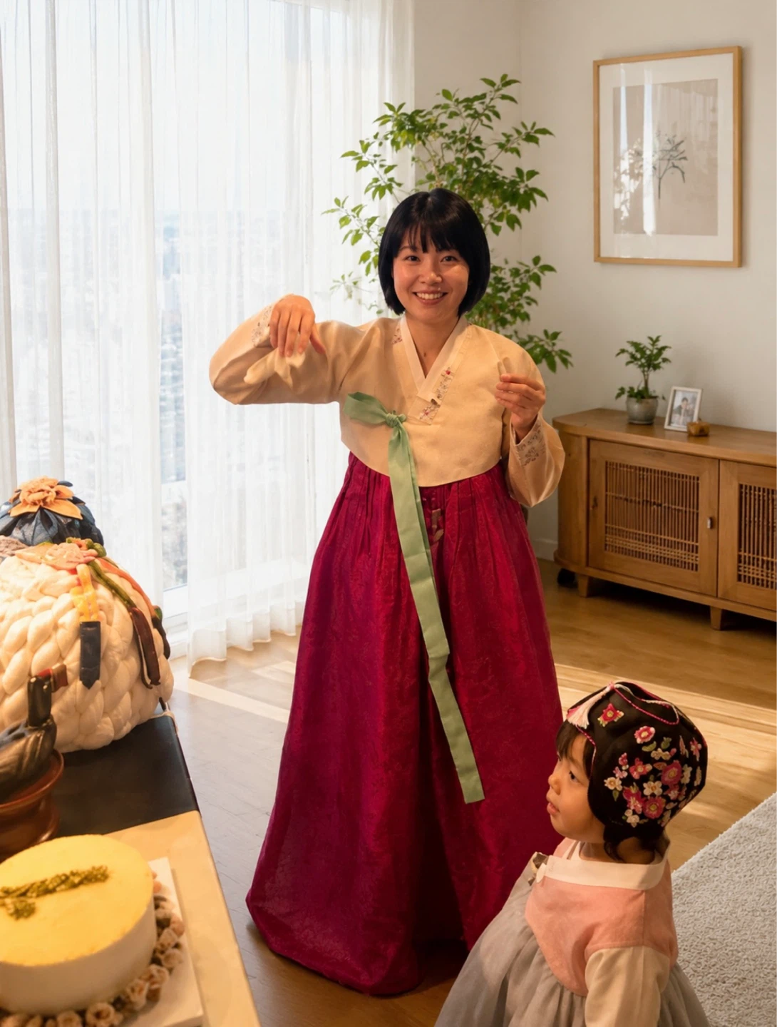 Custom-Made Korean Hanbok Set for Sale – Family of 3 - photo 2