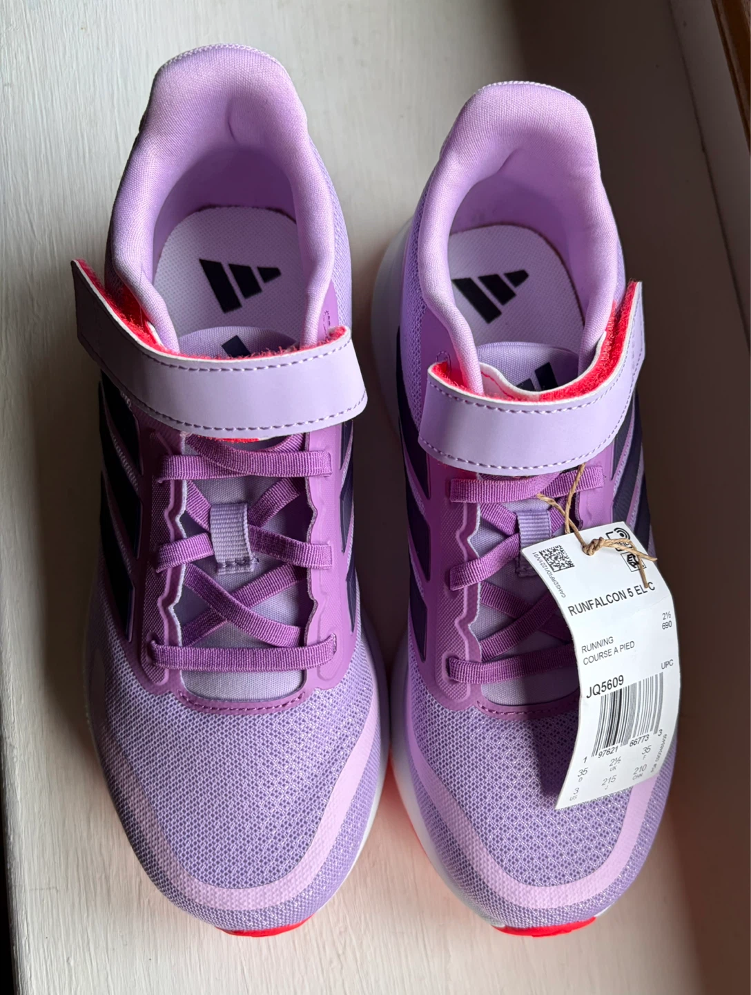 Adidas Runfalcon 5 Kids Running Shoes Lilac Size 3