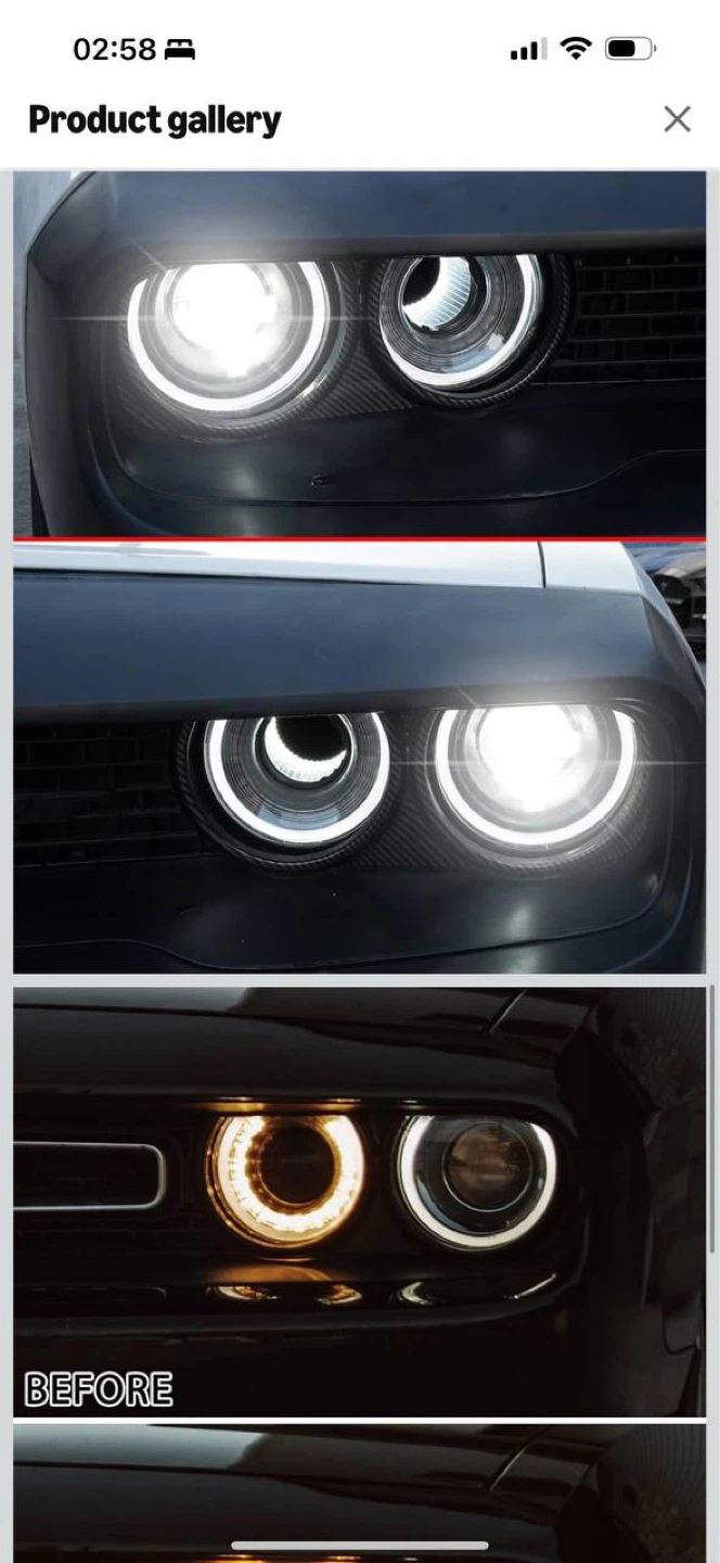 KEWISAUTO LED Headlight Air Insert Assembly for Dodge Challe - photo 4