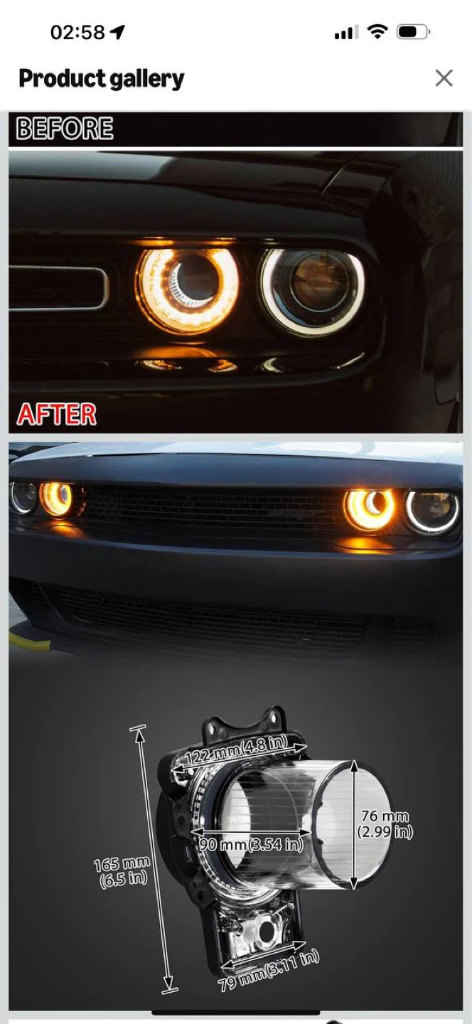 KEWISAUTO LED Headlight Air Insert Assembly for Dodge Challe - photo 5
