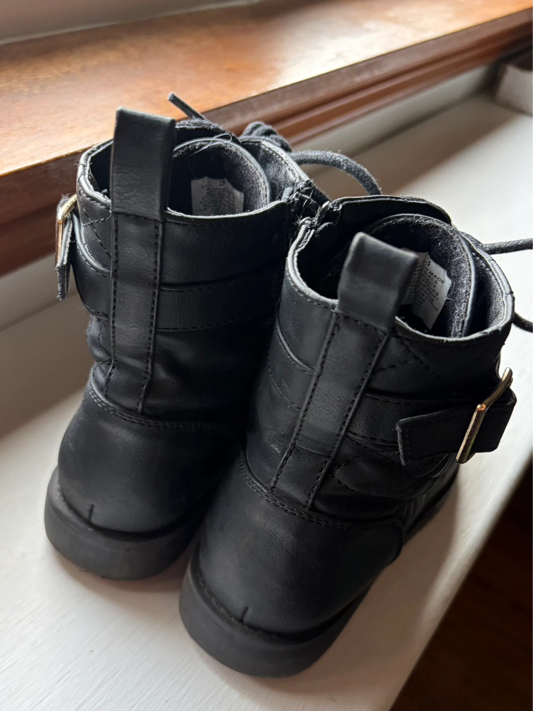 Black Lace-Up Ankle Boots Size 3 - photo 2