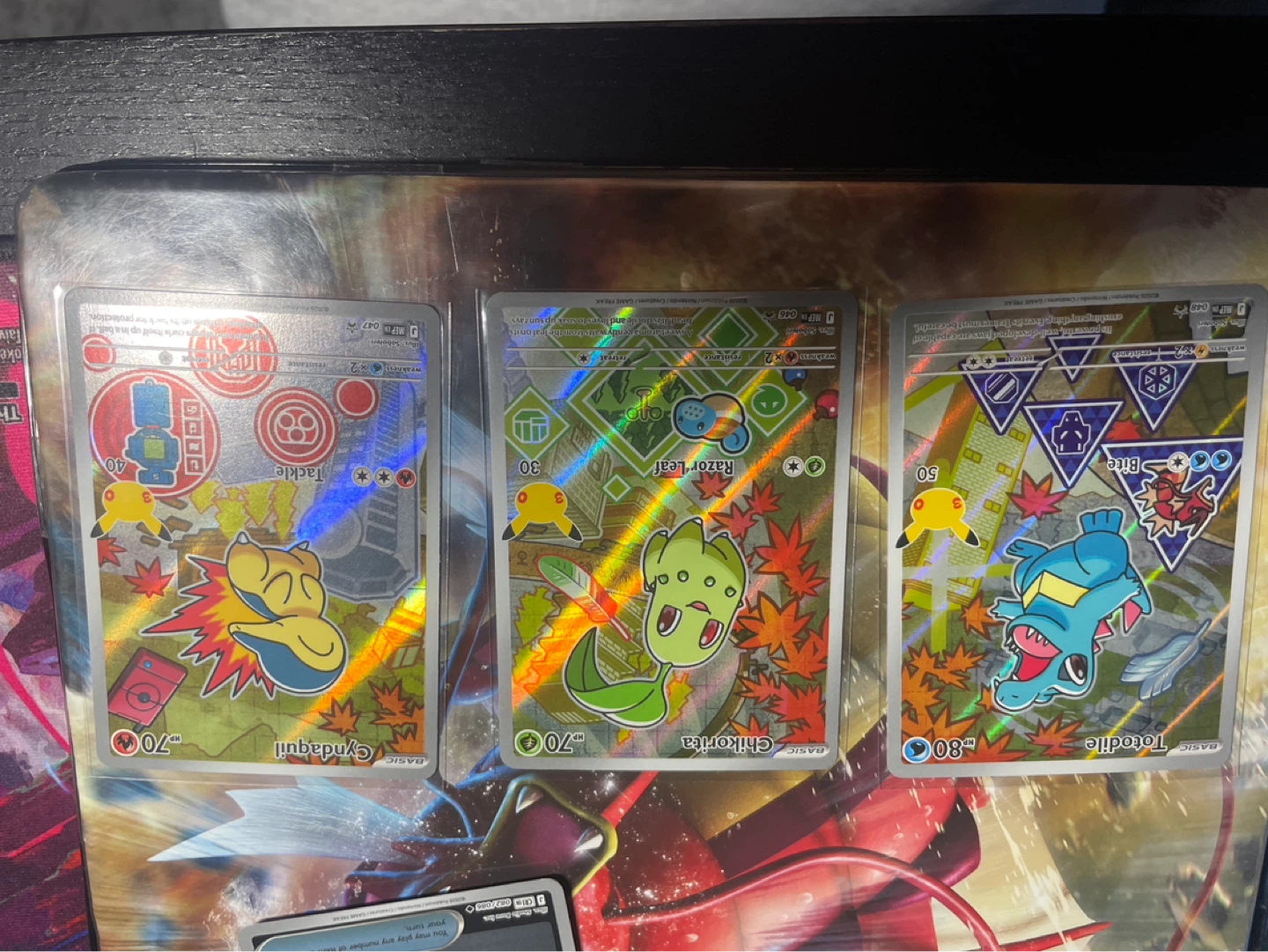 Pokemon Trading Cards - Cyndaquil, Chikorita, Totodile