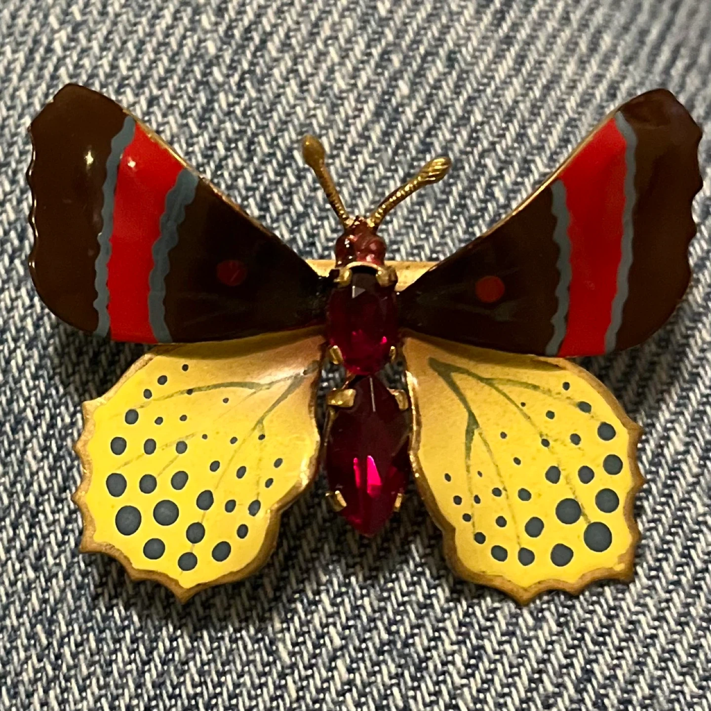 NEW Enamel Butterfly Brooch