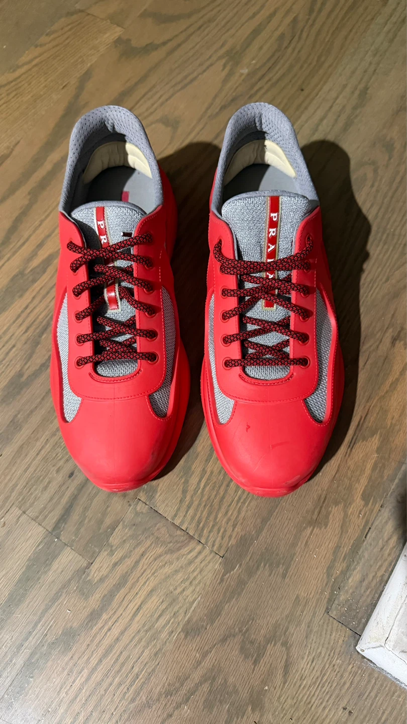 Prada Red & Grey Sneakers - photo 5